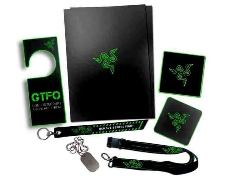 Razer LEET PACK v3 (Coasters, lanyards, pina, stickers, tattoos & metal dog tag chain)