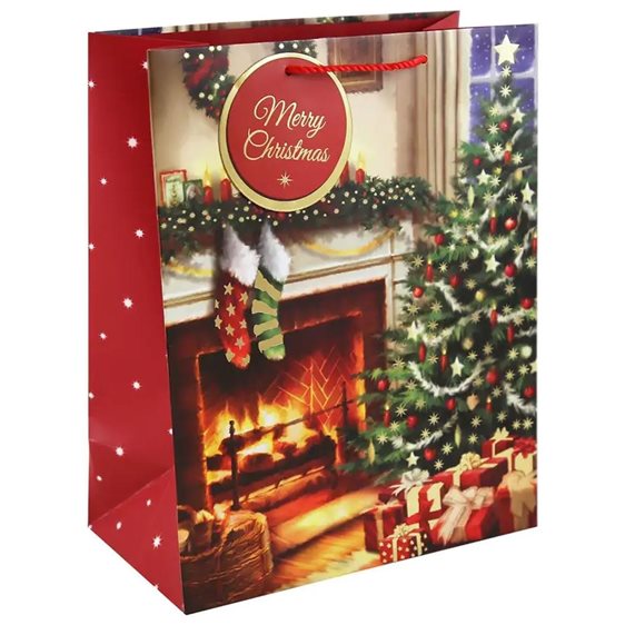 Τσαάντα Δώρου 27χ33χ14 Xmas Foil Τζάκι