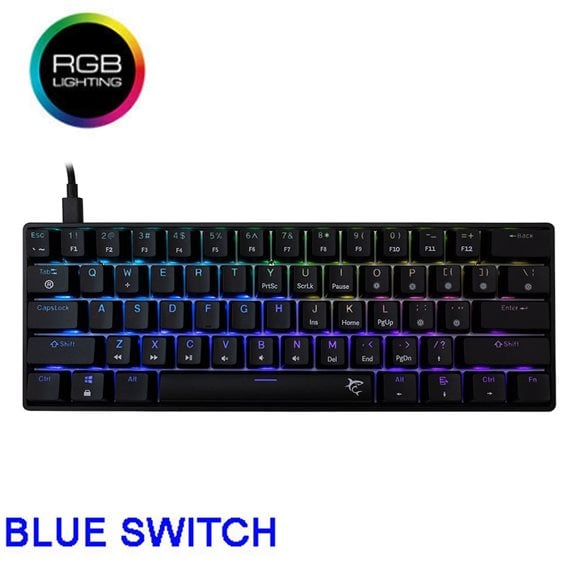 WHITE SHARK MECHANICAL KEYBOARD BLUE SWITCH GK-004121 BLACK