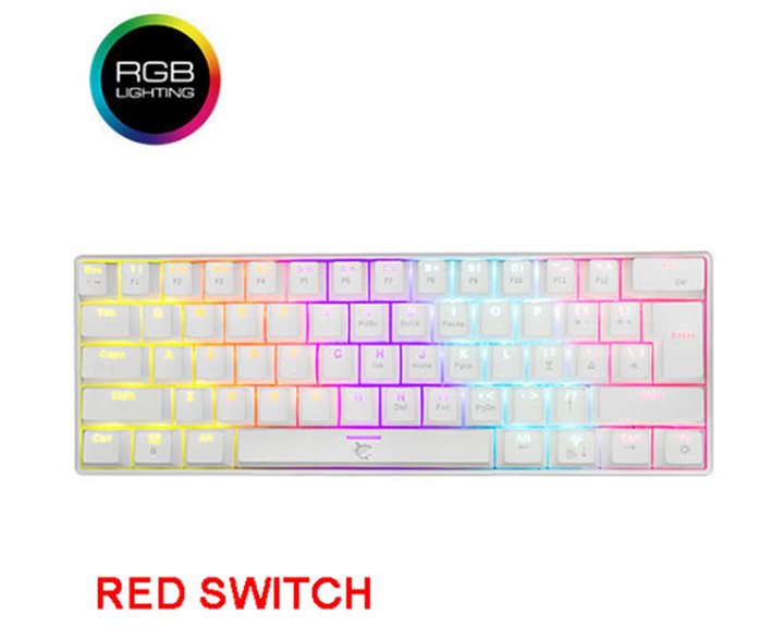 WHITE SHARK MECHANICAL KEYBOARD RED SWITCH GK-004211 WHITE