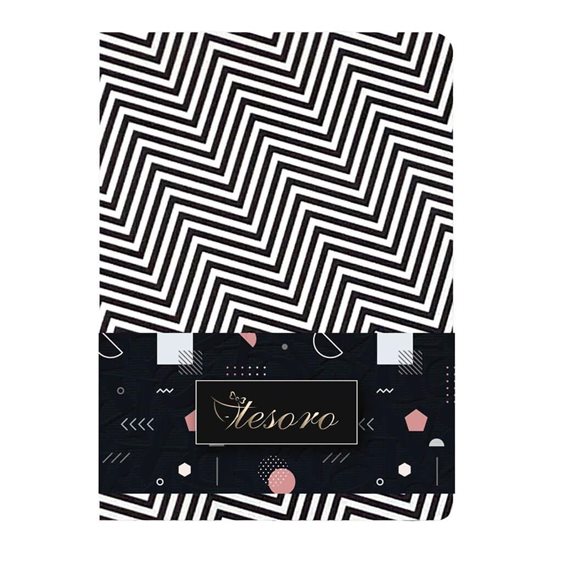 Σημειωματάριο Tesoro Flexi White in Black 14x19cm