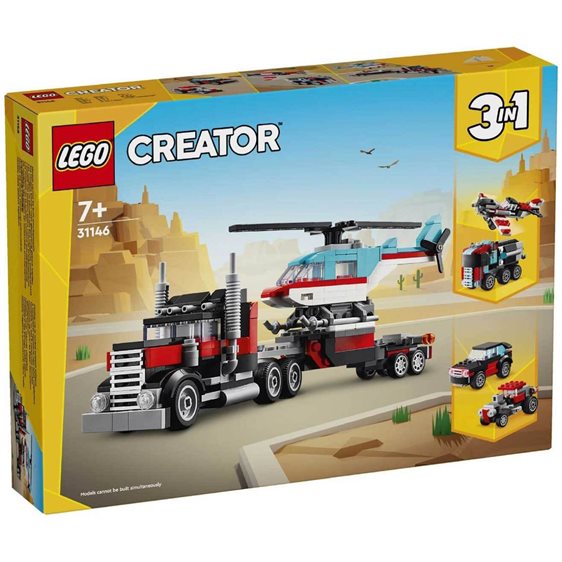 LEGO Creator Φορτηγό με Επίπεδη Καρότσα Ελικόπτερο 31146