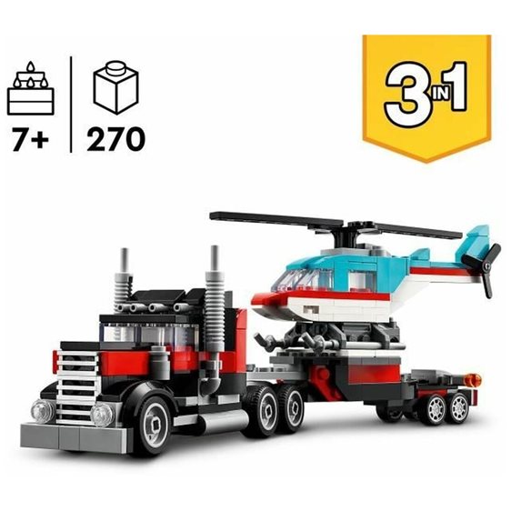 LEGO Creator Φορτηγό με Επίπεδη Καρότσα Ελικόπτερο 31146