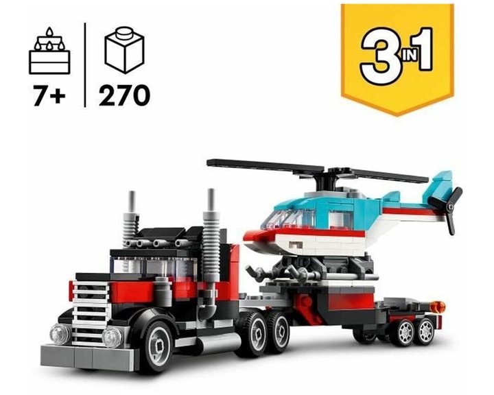 LEGO Creator Φορτηγό με Επίπεδη Καρότσα Ελικόπτερο 31146