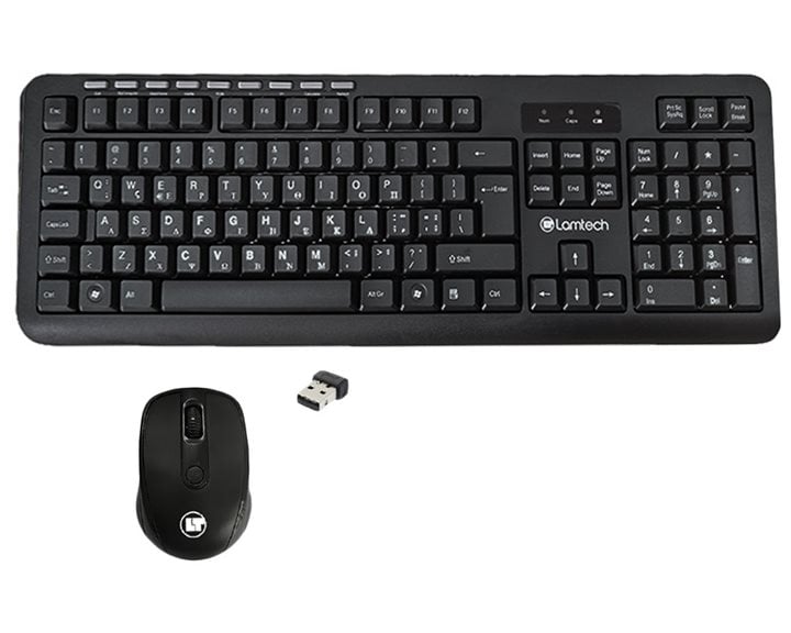 LAMTECH WIRELESS MULTIMEDIA KEYBOARD AND MOUSE GR LAYOUT BLACK