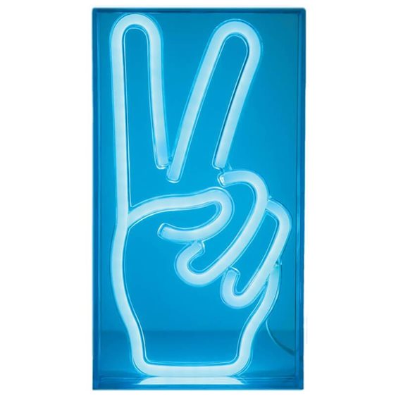 Διακοσμητικό Φωτιστικό Neon Led Peace Hand Blue 23x4x13εκ.