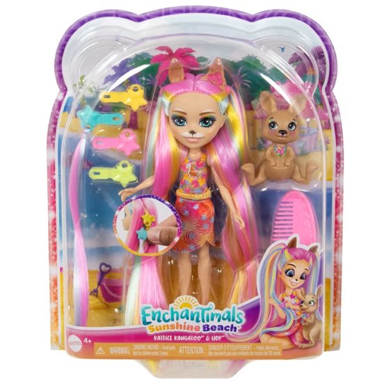 Mattel Enchantimals Sunshine Beach Katrice Kangaroo And Hop Κούκλα HTJ70