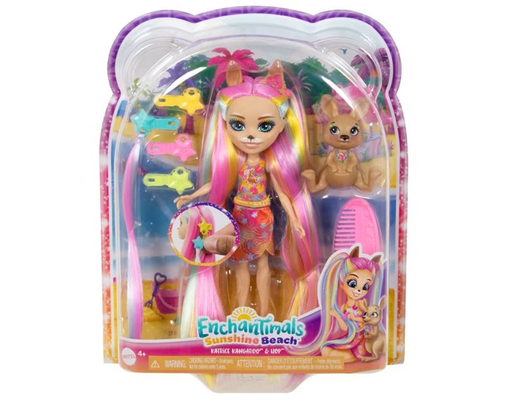 Mattel Enchantimals Sunshine Beach Katrice Kangaroo And Hop Κούκλα HTJ70