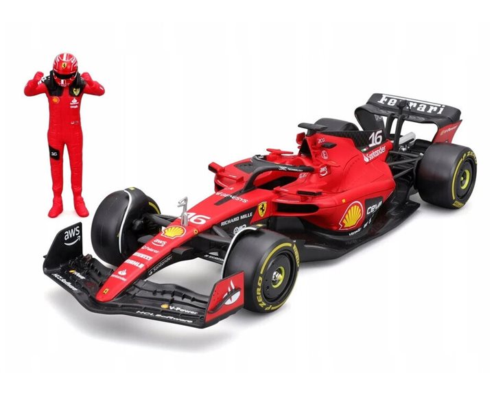 Bburago Formula 1 Charles Leclerc Ferrari SF-23 with Driver (Charles Leclerc #16) 1/24
