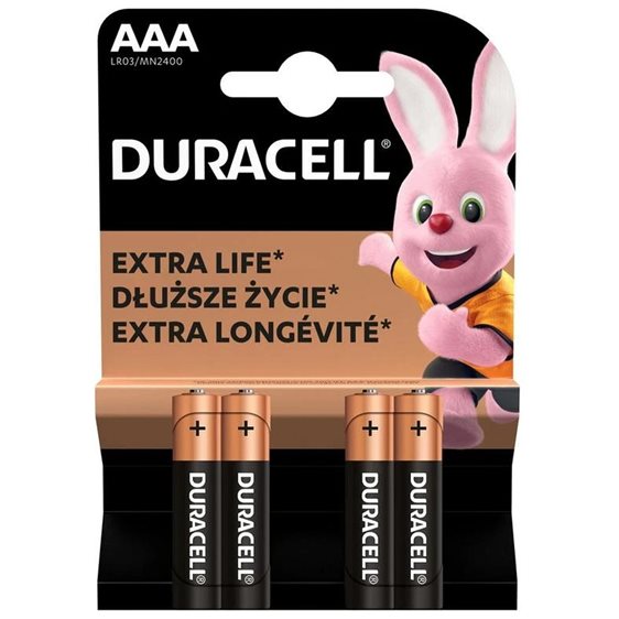 Duracell Αλκαλικές Μπαταρίες AAA 1.5V 4τμχ