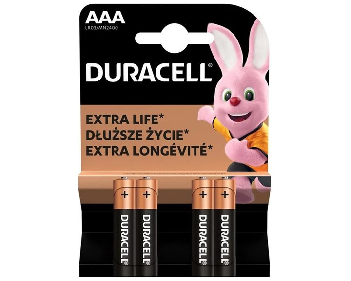 Duracell Αλκαλικές Μπαταρίες AAA 1.5V 4τμχ
