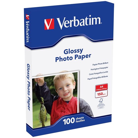 Χαρτί Photo Paper Glossy Verbatim Α4 150gr 100Φ