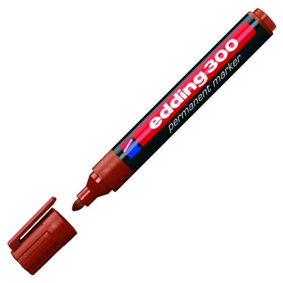 Μαρκαδόρος Edding 300 Ανεξίτηλος 1.5-3mm Καφέ Στρογγυλή Μύτη