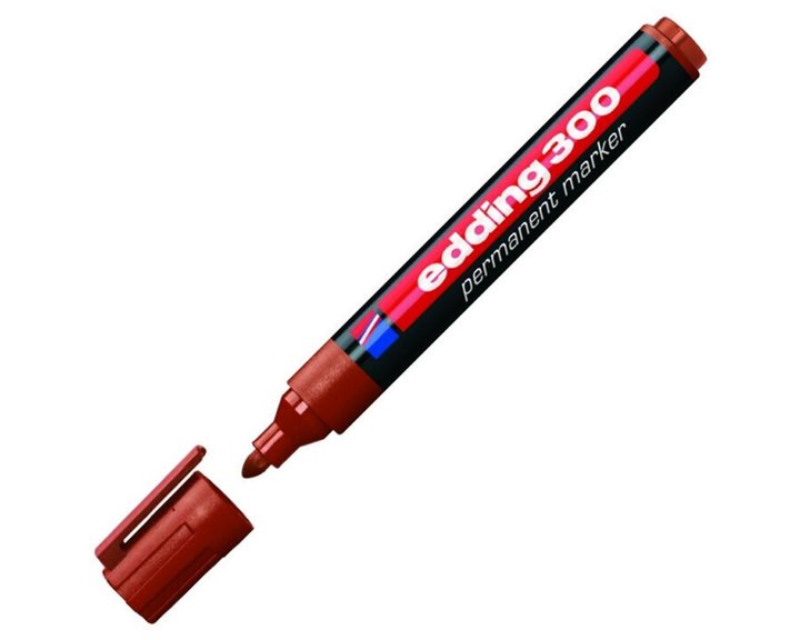Μαρκαδόρος Edding 300 Ανεξίτηλος 1.5-3mm Καφέ Στρογγυλή Μύτη