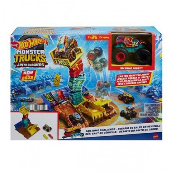 Mattel Hot Wheels Monster Trucks Arena Smashers Demo Derby Car Jump Challenge HNB92 / HNB94