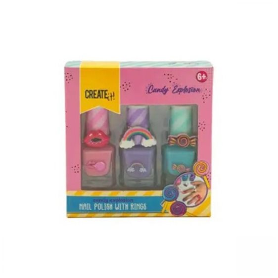 Creatit! Candy Explosion Μανο Σετ με Δαχτυλίδι (ροζ, μωβ, πρασινο)