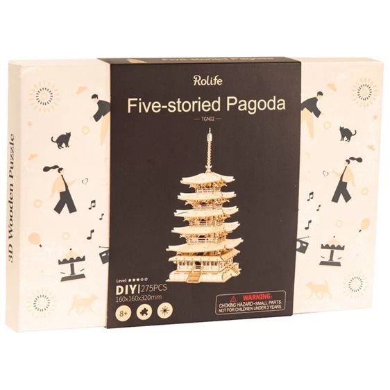 Robotime DIY 3D Puzzle Five Storied Pagoda 275pcs