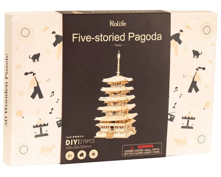 Robotime DIY 3D Puzzle Five Storied Pagoda 275pcs