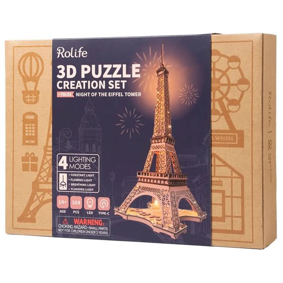 Robotime Κατασκευή Night of the Eiffel Tower 164pcs