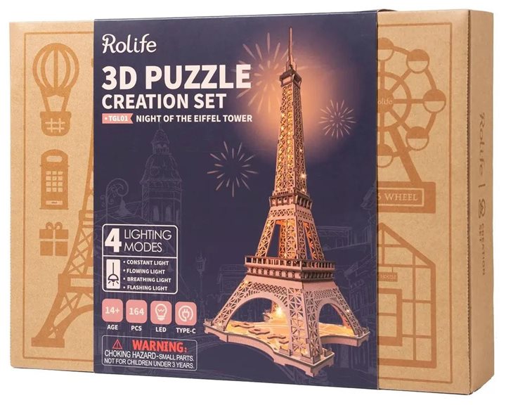 Robotime Κατασκευή Night of the Eiffel Tower 164pcs