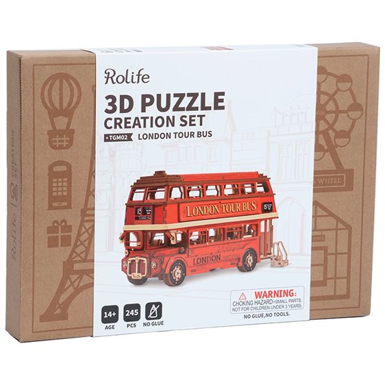 Robotime Κατασκευή London Tour Bus 245pcs