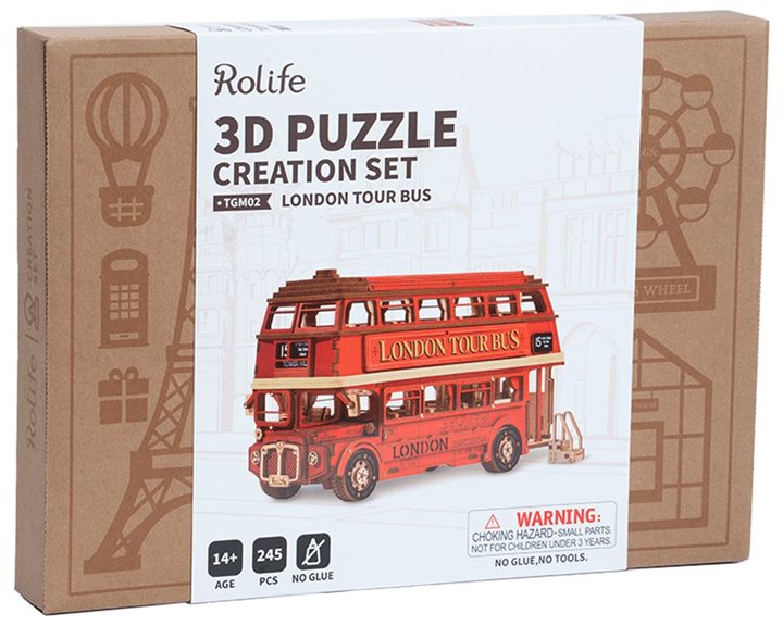 Robotime Κατασκευή London Tour Bus 245pcs