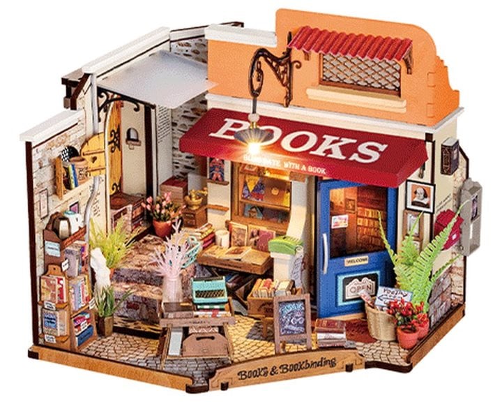 Robotime Κατασκευή Corner Bookstore