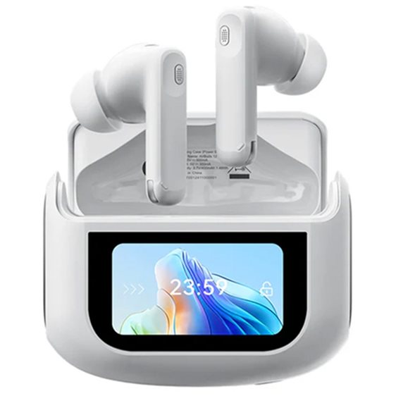 BLACKVIEW ENC BT5.4 AIRBUDS 12 WITH LED SCREEN & CHARGING DOCK WHITE