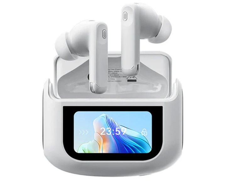 BLACKVIEW ENC BT5.4 AIRBUDS 12 WITH LED SCREEN & CHARGING DOCK WHITE