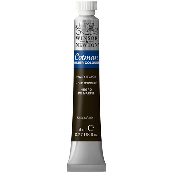 Winsor & Newton 8ml Σωληνάριο Ακουαρέλας Cotman 331 Ivory Black Series 1