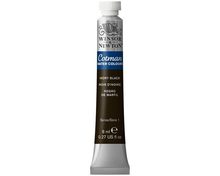 Winsor & Newton 8ml Σωληνάριο Ακουαρέλας Cotman 331 Ivory Black Series 1