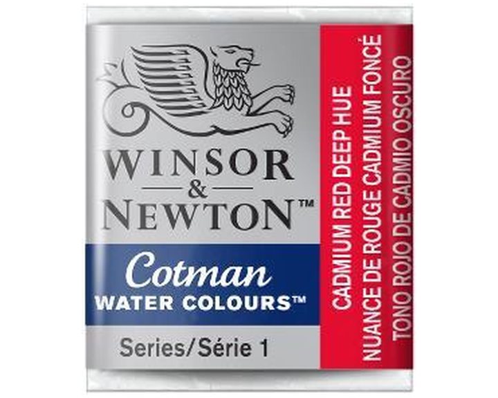 Winsor & Newton Half Pan Ακουαρέλας Cotman 098 Cadmium Red Deep Hue Series 1