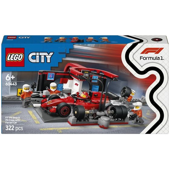 LEGO City F1 Pit Stop και Πλήρωμα με Αυτοκίνητο Ferrari 60443