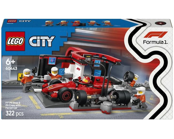 LEGO City F1 Pit Stop και Πλήρωμα με Αυτοκίνητο Ferrari 60443