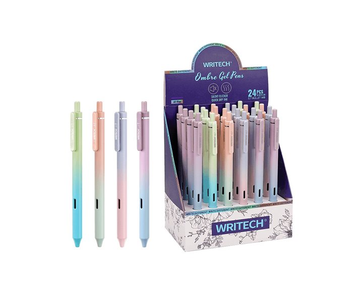 Writech Στυλό Gel με Κουμπί 0.7mm Μπλε Ombre