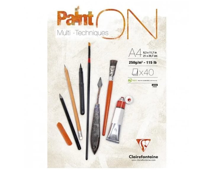 Μπλοκ Clairefontaine mix media PaintOn  40 φύλλων A4 Multi - Techniques