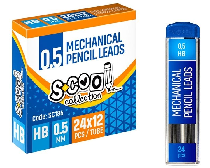 Μύτες Scool Μηχανικών Μολυβιών 0.5mm HB (24pcs)
