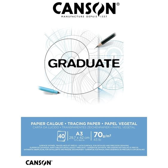 Μπλοκ Canson Graduate CalqueTracing Paper  Α4 70gr 40Φ