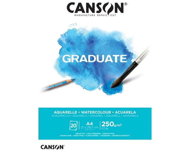 Μπλοκ Ακουαρέλας Canson Graduate Α4 250gr 20Φ