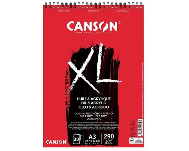 Μπλοκ Canson Σπιραλ XL Oil-Acrylic A3 290gr 30Φ