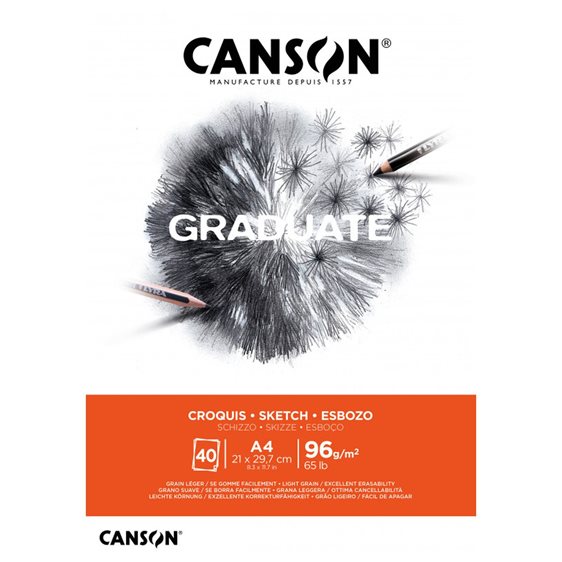 Μπλοκ Canson Graduate Croquis sketch 40φ A4 96gr