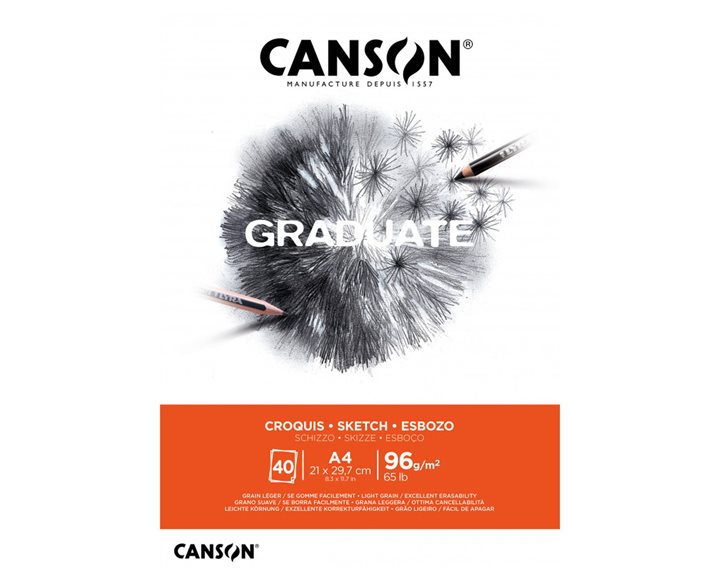 Μπλοκ Canson Graduate Croquis sketch 40φ A4 96gr