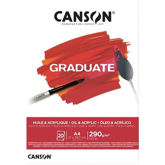 Μπλοκ Canson Graduate Oil & Acrylic 20φ A4 290gr