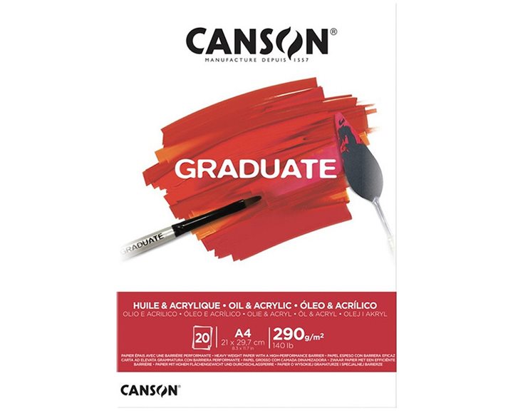 Μπλοκ Canson Graduate Oil & Acrylic 20φ A4 290gr