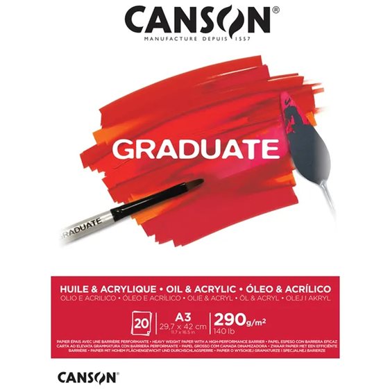 Μπλοκ Canson Graduate Oil & Acrylic 20φ A3 290gr
