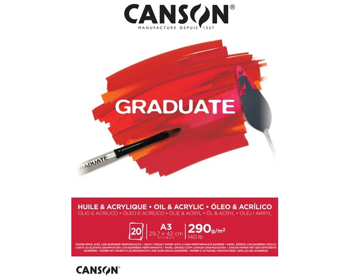 Μπλοκ Canson Graduate Oil & Acrylic 20φ A3 290gr