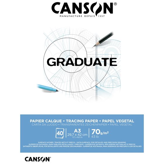 Μπλοκ Canson Graduate CalqueTracing Paper Α3 70gr 40Φ