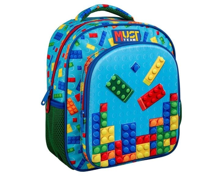 Τσάντα Πλάτης Νηπίου Must 27χ10χ31cm 2 Θήκες Bricks 000586231