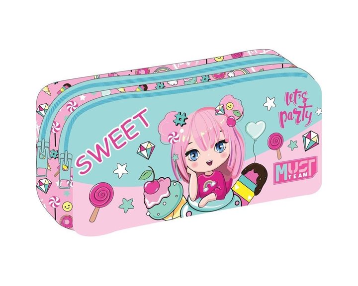 Κασετίνα Βαρελάκι Must 2 Φερμουάρ 21x6x9cm Let's Party Sweet 000586833