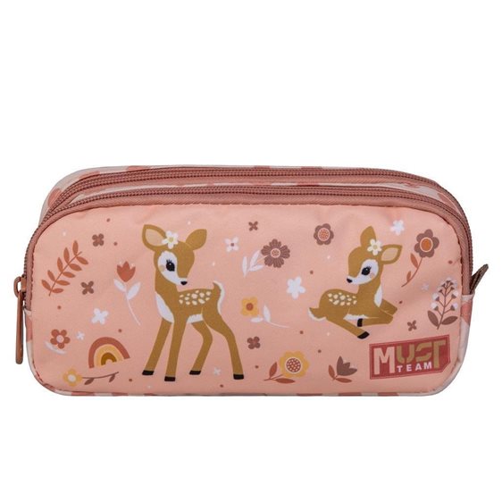 Κασετίνα Βαρελάκι Must 2 Φερμουάρ 21x6x9cm Cute Deer 000586761